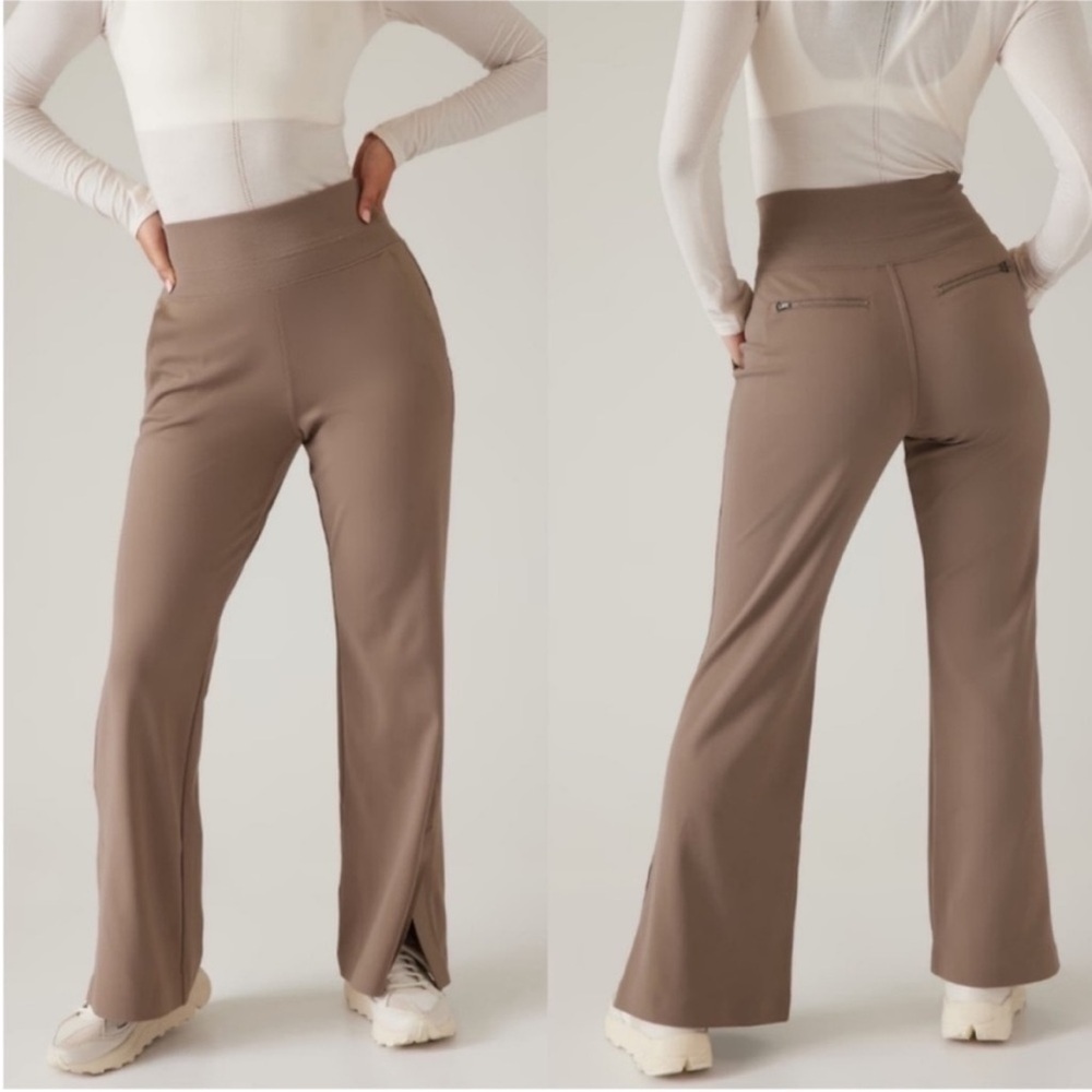 Athleta Venice Flare Pant Large Tall High Waisted Pull On Elastic Athletic Slits